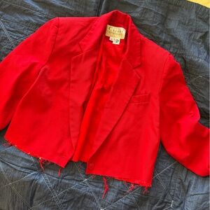 Chico's cropped Classic Red Career Blazer